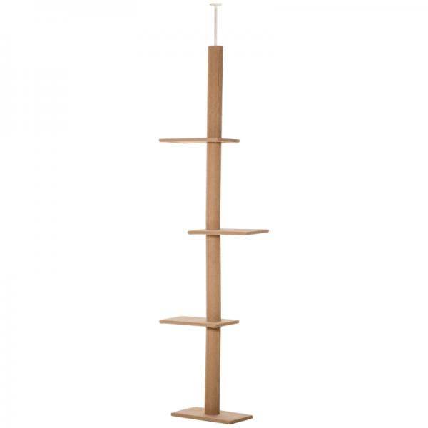 Kratzbaum Katzenbaum Kletterbaum Höhenverstellbar Hellbraun 43 x 27 x 228-260 cm