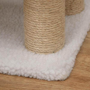 Haustiertreppe Ball 4-stufige Katzentreppe Hundetreppe Tiertreppe Jute Weiss