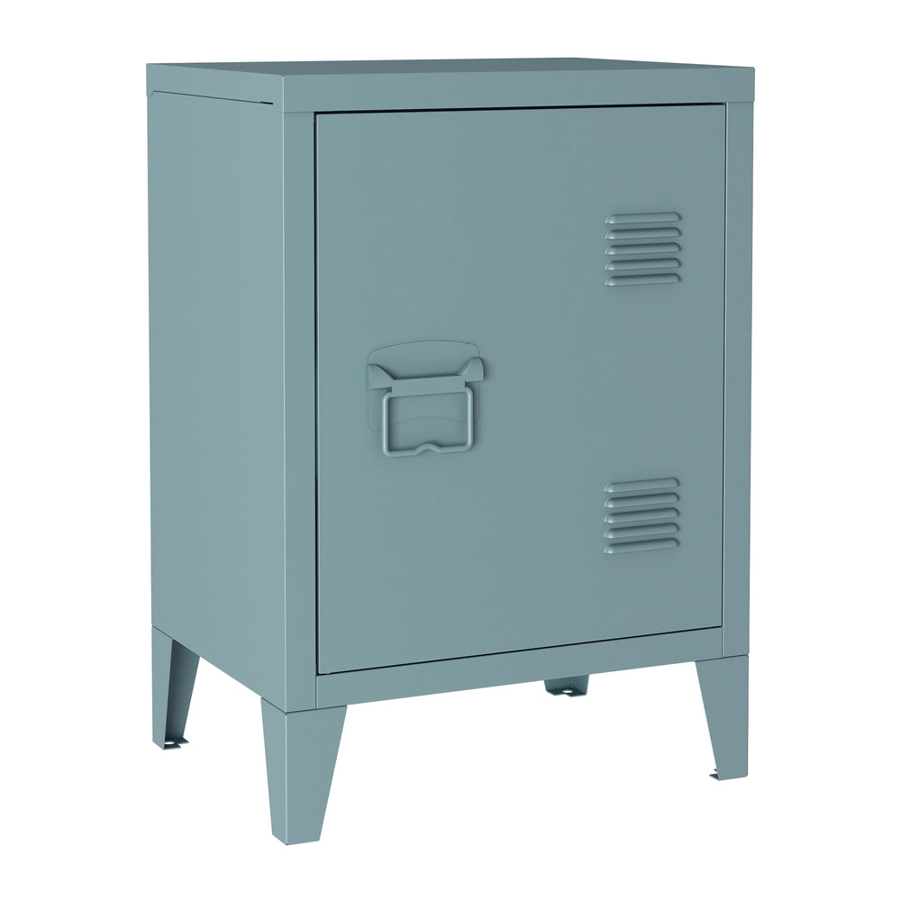 Comodino Inari, schedario, grigio-blu