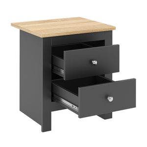 Nachttisch ARLES mit 2 Schubladen 45 x 39 x 50 cm anthrazit