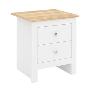 Nachttisch ARLES mit 2 Schubladen 45 x 39 x 50 cm weiss