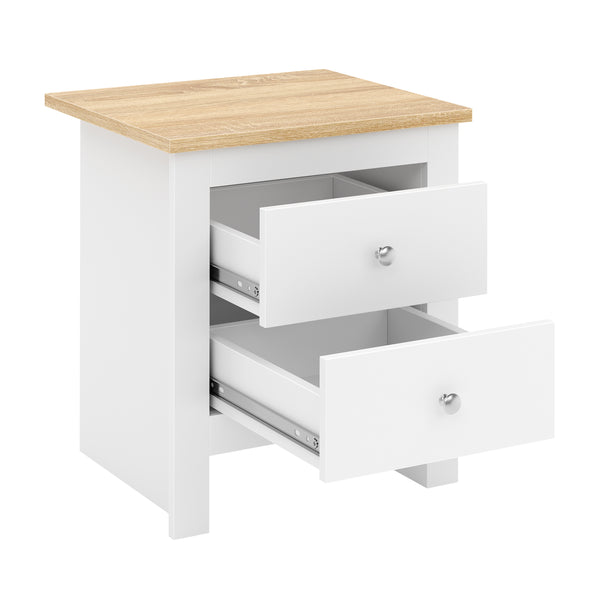 Nachttisch ARLES mit 2 Schubladen 45 x 39 x 50 cm weiss