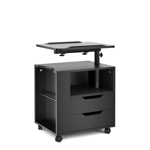 Nachttisch EIRA mit verstellbarer Tischplatte 50 x 90 cm schwarz