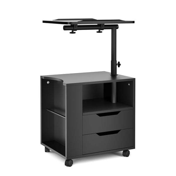 Nachttisch EIRA mit verstellbarer Tischplatte 50 x 90 cm schwarz