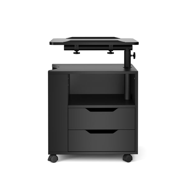 Nachttisch EIRA mit verstellbarer Tischplatte 50 x 90 cm schwarz