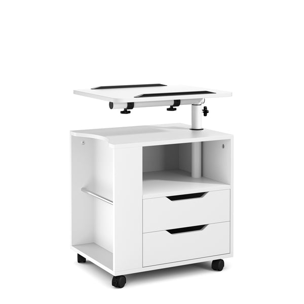 Nachttisch EIRA mit verstellbarer Tischplatte 50 x 90 cm weiss