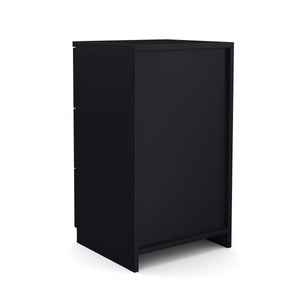 Nachttisch FORTE mit 3 Schubladen schwarz