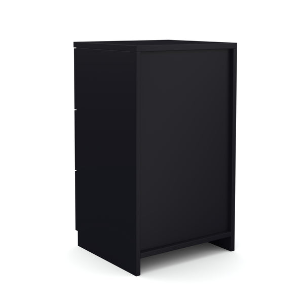 Nachttisch FORTE mit 3 Schubladen schwarz