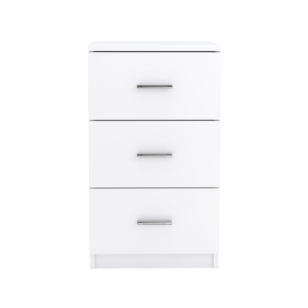 Nachttisch FORTE mit 3 Schubladen weiss