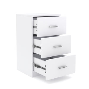 Nachttisch FORTE mit 3 Schubladen weiss
