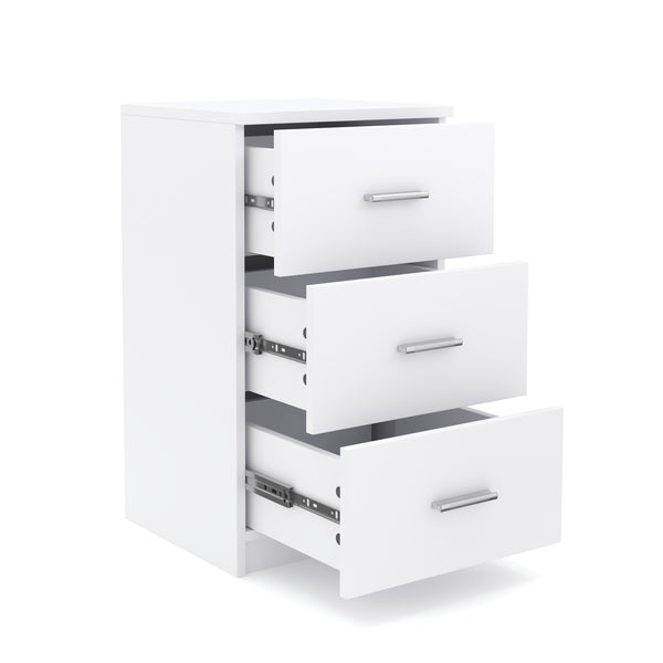 Nachttisch FORTE mit 3 Schubladen weiss