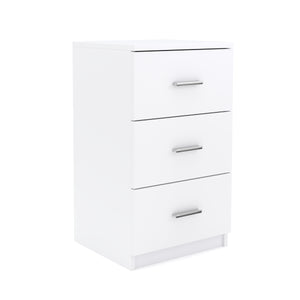 Nachttisch FORTE mit 3 Schubladen weiss