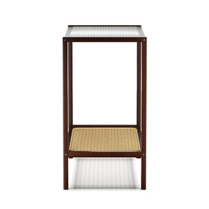 Nachttisch Glas ORVO 45 x 55 cm braun