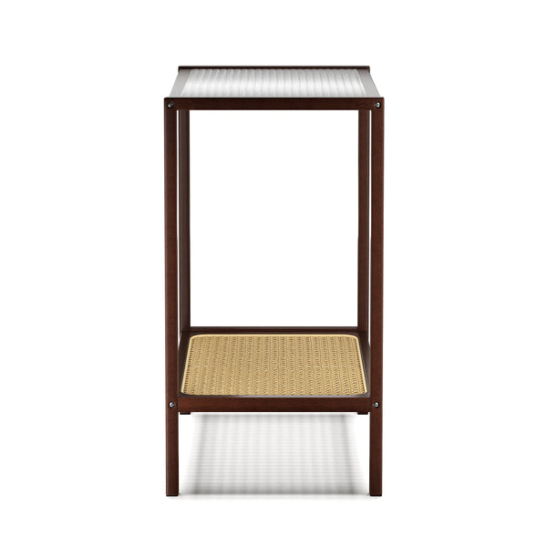 Nachttisch Glas ORVO 45 x 55 cm braun