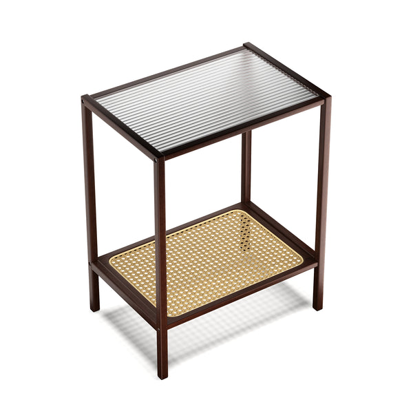 Nachttisch Glas ORVO 45 x 55 cm braun