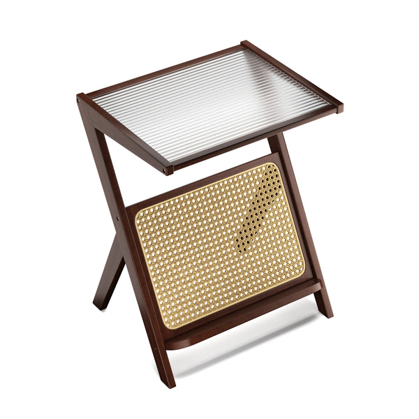 Nachttisch Glas ORVO 45 x 35 x 56 cm braun