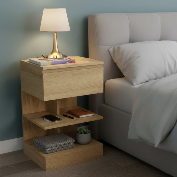 Nachttisch HIVRA mit Schublade 39 x 65 cm braun