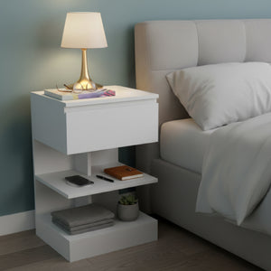 Nachttisch HIVRA mit Schublade 39 x 65 cm weiss