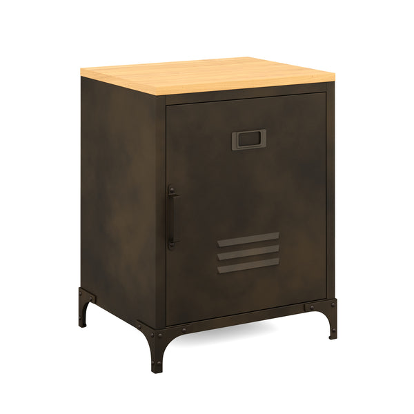 Nachttisch Industrial FORGE 39 x 51 cm schwarz/braun