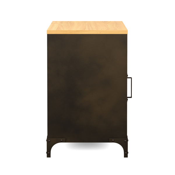 Nachttisch Industrial FORGE 39 x 51 cm schwarz/braun