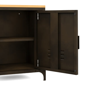Nachttisch Industrial FORGE 39 x 51 cm schwarz/braun