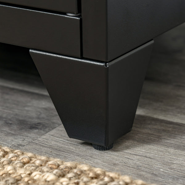 Nachttisch Industrial Stahl Container 40x40x50cm schwarz