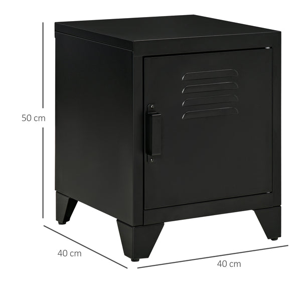 Nachttisch Industrial Stahl Container 40x40x50cm schwarz