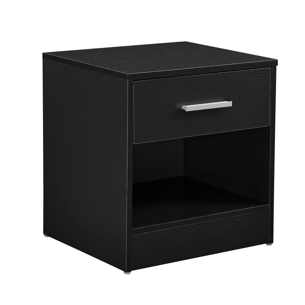 Comodino Jette 36,5 x 38 x 29,5 cm con cassetto, nero
