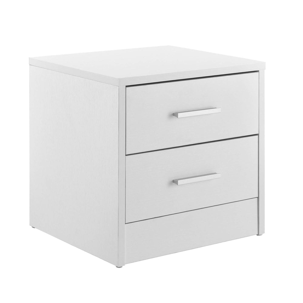 Comodino Jette 38x37x34 cm 2 cassetti Bianco