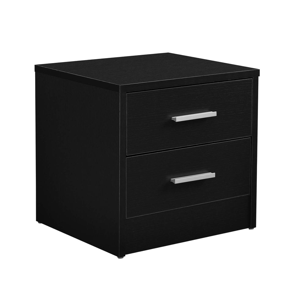 Comodino Jette 38x37x34 cm 2 cassetti Nero
