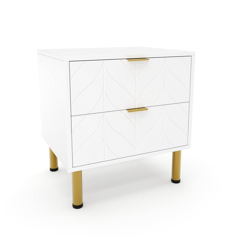 Comodino MARGO con 2 cassetti, bianco