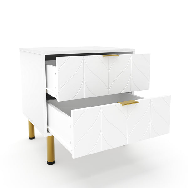 Nachttisch MARGO 2 Schubladen weiss