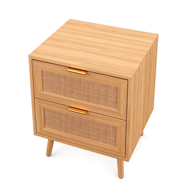 ARNO wooden bedside table with 2 drawers