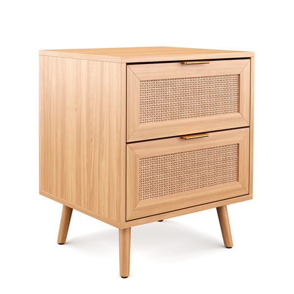 ARNO wooden bedside table with 2 drawers