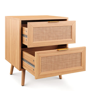 ARNO wooden bedside table with 2 drawers