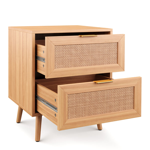 ARNO wooden bedside table with 2 drawers