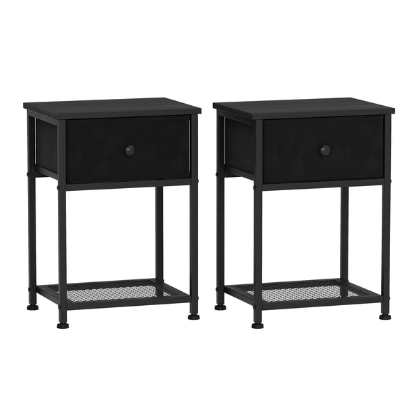 Nachttisch Metall ARCHIE 39 x 55 cm 2er Set schwarz