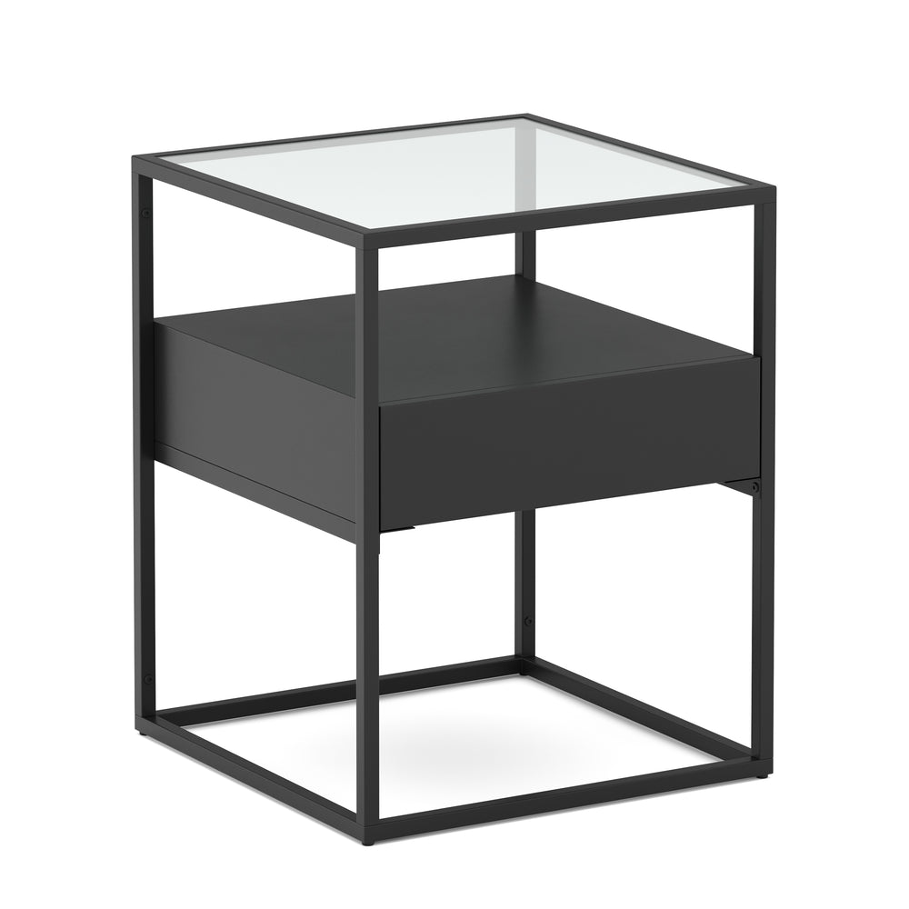 Comodino in metallo NITE, 40 x 51 cm, nero