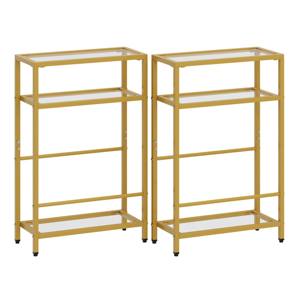 Nachttisch Metall SILVIA 40 x 62 cm 2er Set gold