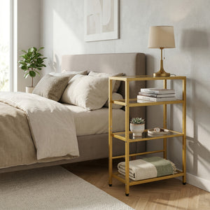 Nachttisch Metall SILVIA 40 x 62 cm 2er Set gold