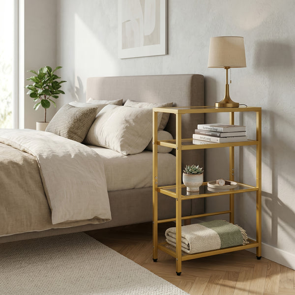 Nachttisch Metall SILVIA 40 x 62 cm 2er Set gold