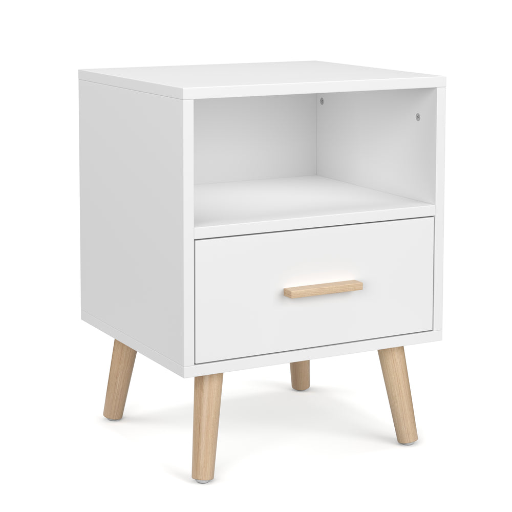 Comodino NORDIC 40 x 51 cm bianco/naturale