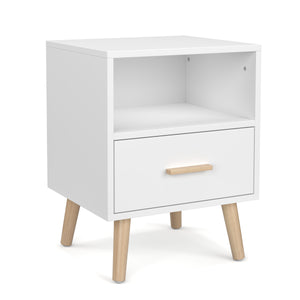 Nachttisch NORDIC 40 x 51 cm weiss/natur