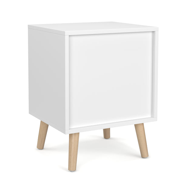 Nachttisch NORDIC 40 x 51 cm weiss/natur
