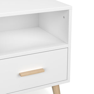 Nachttisch NORDIC 40 x 51 cm weiss/natur