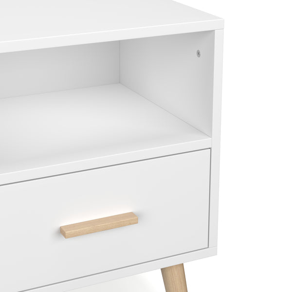 Nachttisch NORDIC 40 x 51 cm weiss/natur