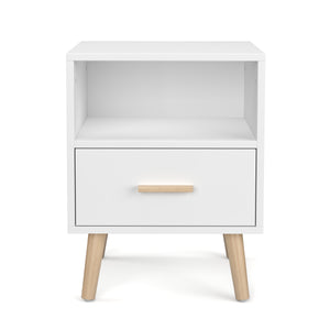 Nachttisch NORDIC 40 x 51 cm weiss/natur