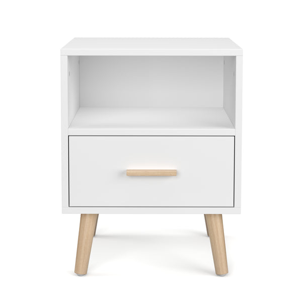 Nachttisch NORDIC 40 x 51 cm weiss/natur