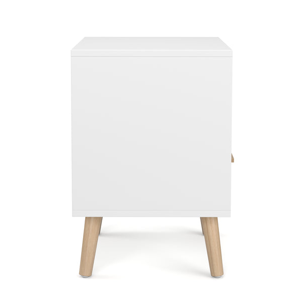 Nachttisch NORDIC 40 x 51 cm weiss/natur