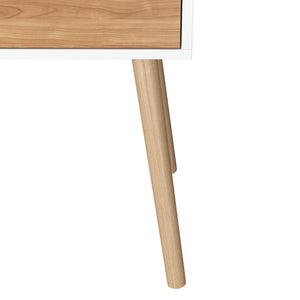 Nachttisch NORDIC 40 x 56 cm weiss/natur
